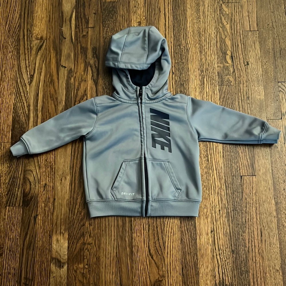 Nike dri-fit zip hoodie. Grey. Size 12months.